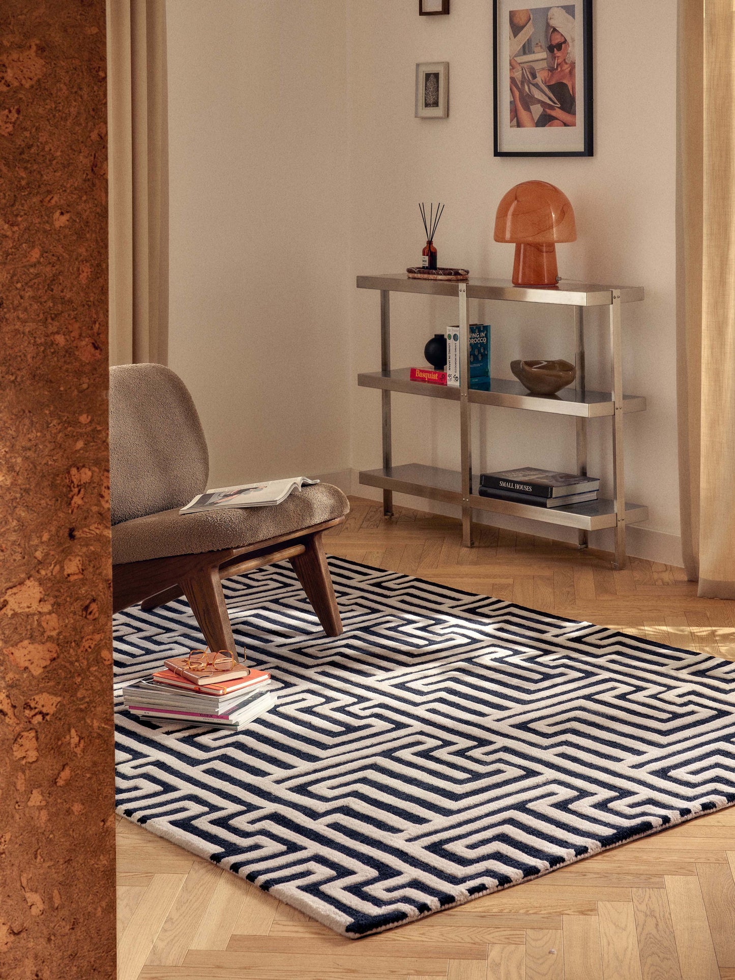 Montin Hand-Tufted Wool Rug with Raised High-Low Texture