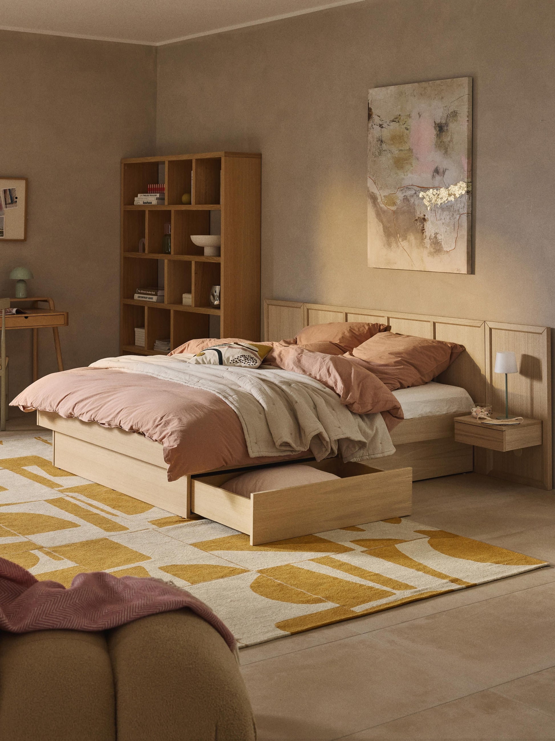 Nanton Wooden Bed with Bedside Tables and Headboard