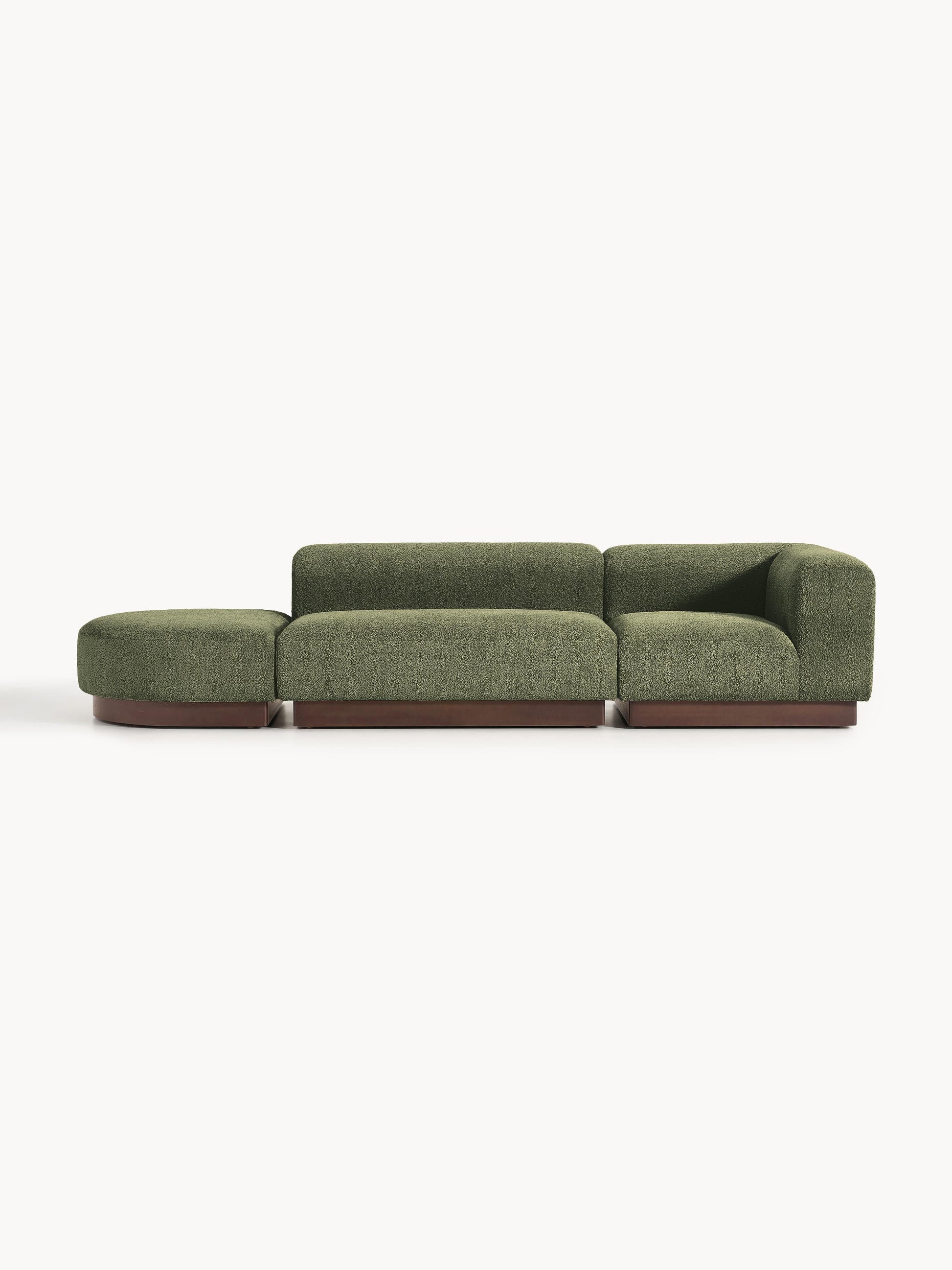 Natelle Modular Ottoman in Teddy Bouclé with Stool (Left/Right)