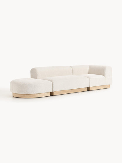 Natelle Modular Ottoman in Teddy Bouclé with Stool (Left/Right)