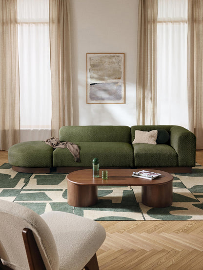 Natelle Modular Ottoman in Teddy Bouclé with Stool (Left/Right)