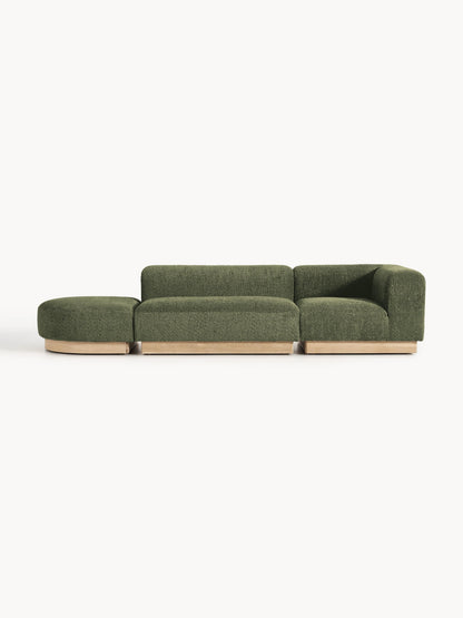 Natelle Modular Ottoman in Teddy Bouclé with Stool (Left/Right)