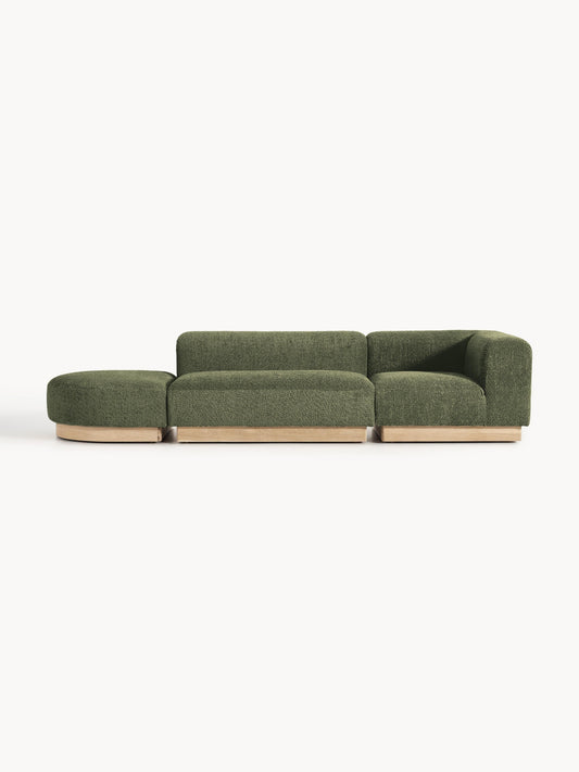 Natelle Modular Ottoman in Teddy Bouclé with Stool (Left/Right)
