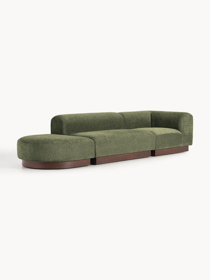 Natelle Modular Ottoman in Teddy Bouclé with Stool (Left/Right)