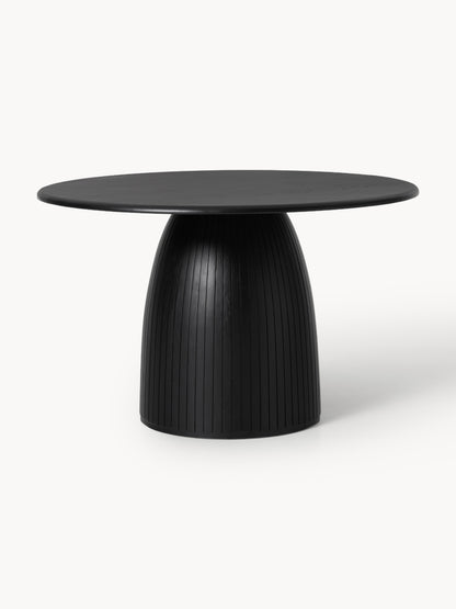 Nellin Round Dining Table with Fluted Texture, in Various Sizes