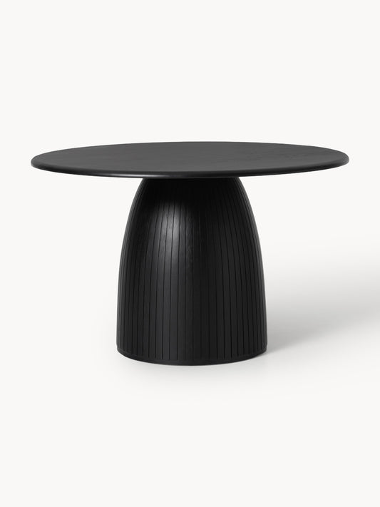 Nellin Round Dining Table with Fluted Texture, in Various Sizes