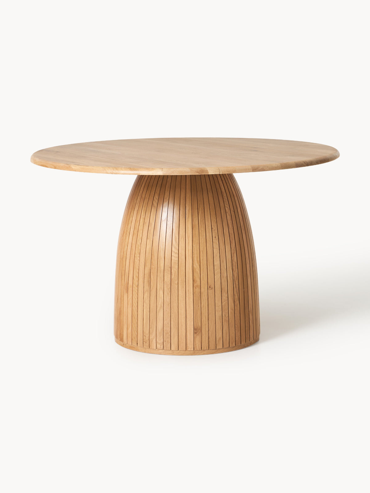 Nellin Round Dining Table with Fluted Texture, in Various Sizes