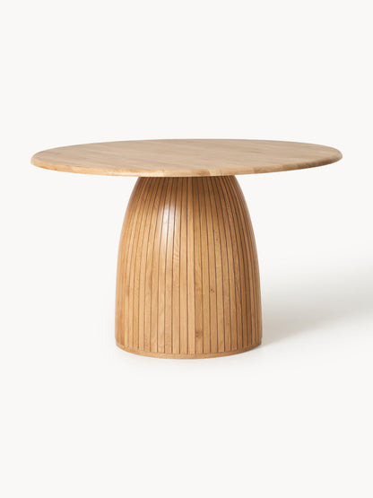 Nellin Round Dining Table with Fluted Texture, in Various Sizes
