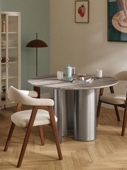 Noame Round Dining Table with Marble Tabletop, Ø 120 cm