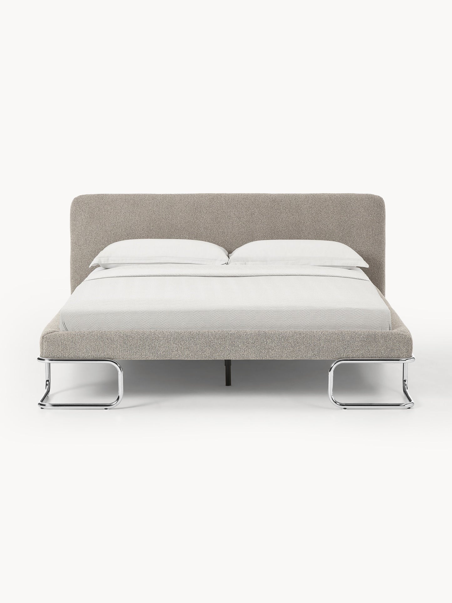 Olena Bouclé Upholstered Bed with Metal Legs