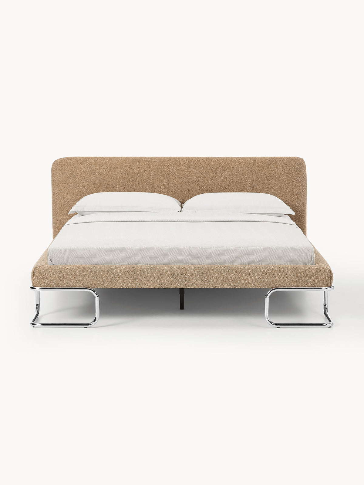 Olena Bouclé Upholstered Bed with Metal Legs