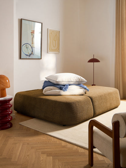 Paolo Teddy Bouclé Storage Sofa Bed