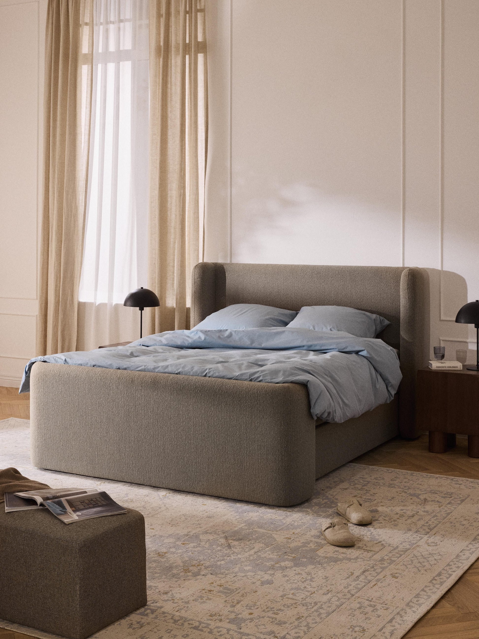 Perlin Bouclé Box Spring Bed