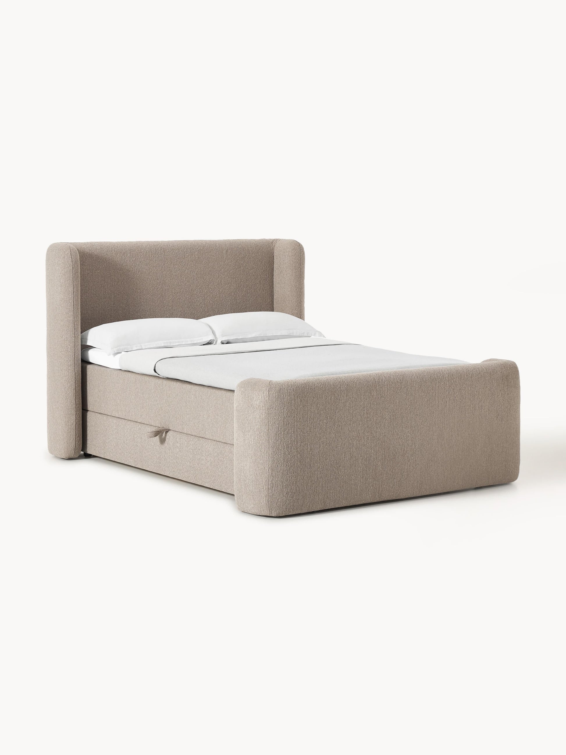 Perlin Bouclé Box Spring Bed with Storage