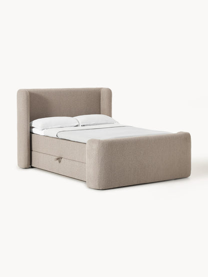 Perlin Bouclé Box Spring Bed with Storage
