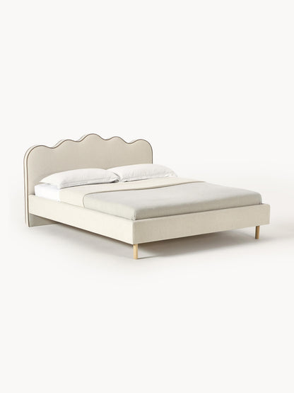 Romelle Upholstered Bed with Wavy Headboard