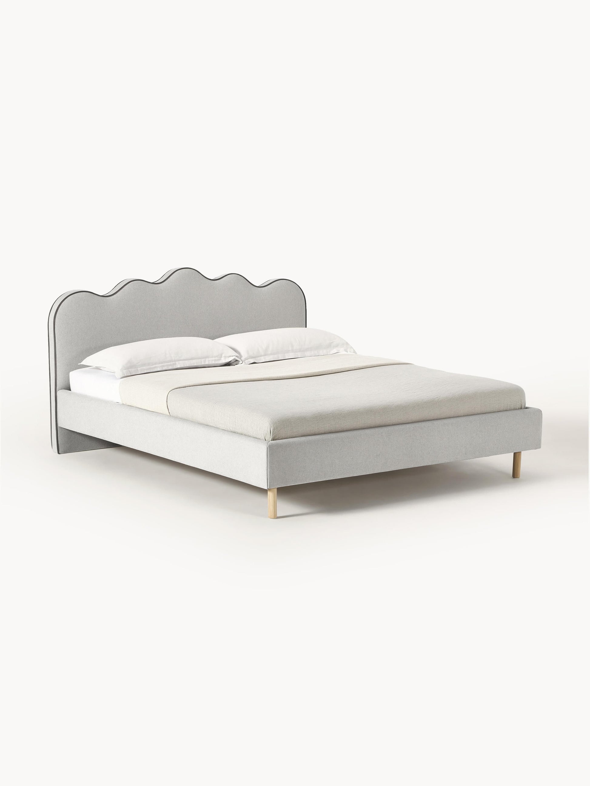 Romelle Upholstered Bed with Wavy Headboard