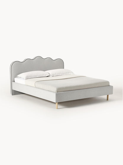 Romelle Upholstered Bed with Wavy Headboard