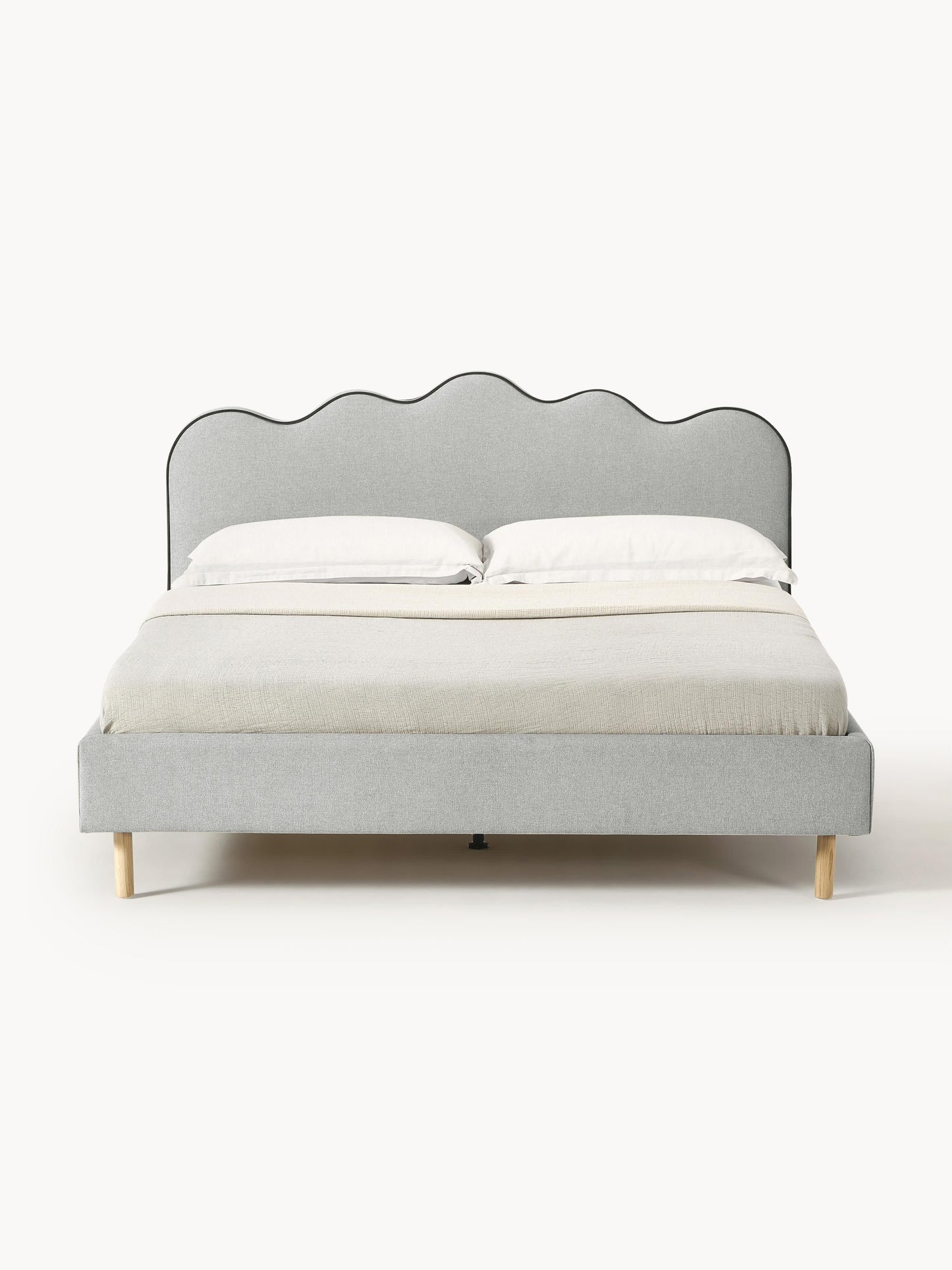 Romelle Upholstered Bed with Wavy Headboard