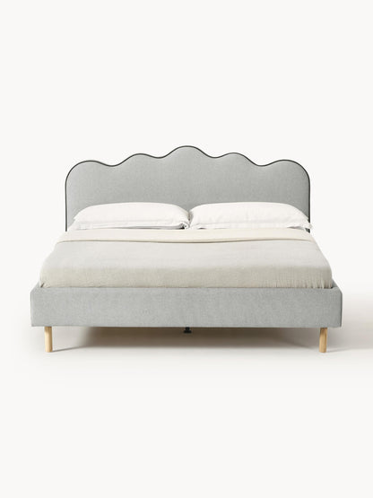 Romelle Upholstered Bed with Wavy Headboard