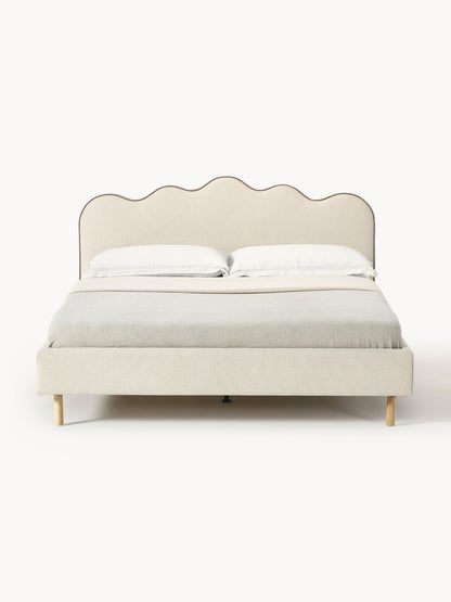 Romelle Upholstered Bed with Wavy Headboard