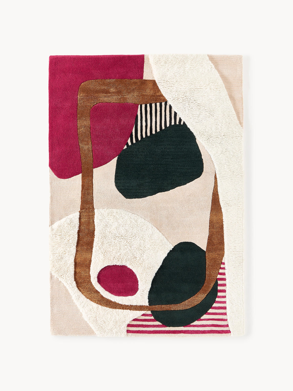 Roscar Hand-Tufted Wool Rug with High-Low Texture