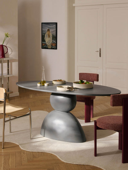 Sahrein Oval Dining Table with Organic Design, 180 x 90 cm