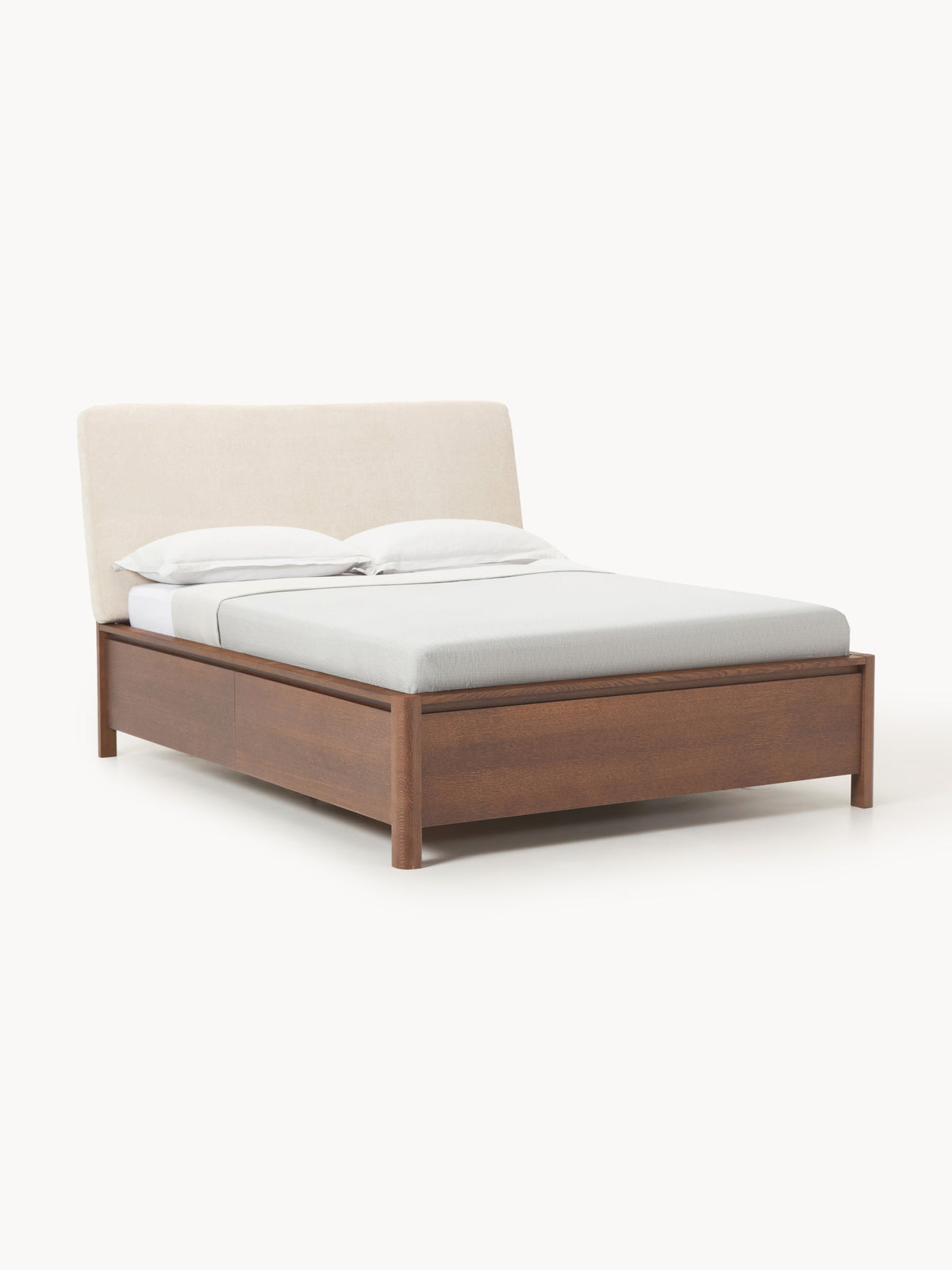 Santiano Wooden Bed with Upholstered Headboard and Drawers