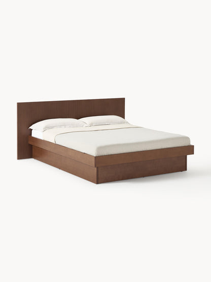 Saton Wooden Bed with Drawers and Headboard