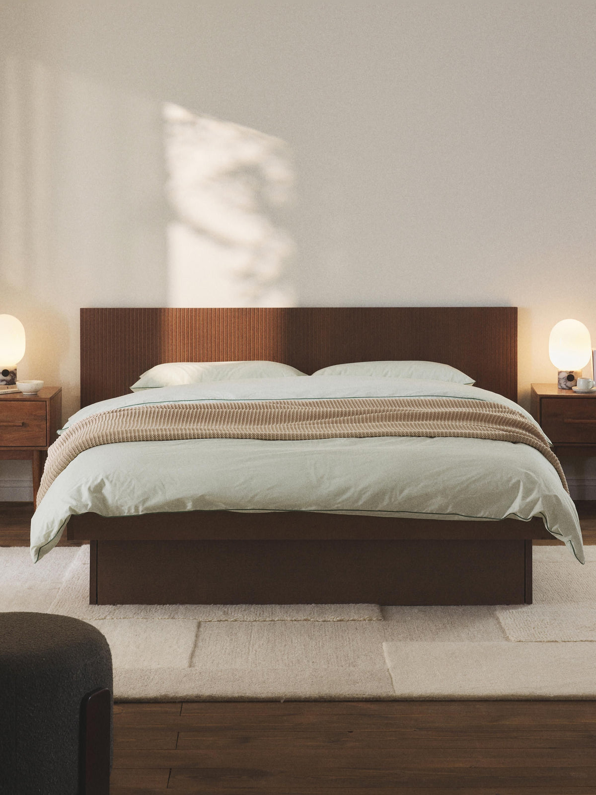 Saton Wooden Bed with Drawers and Headboard