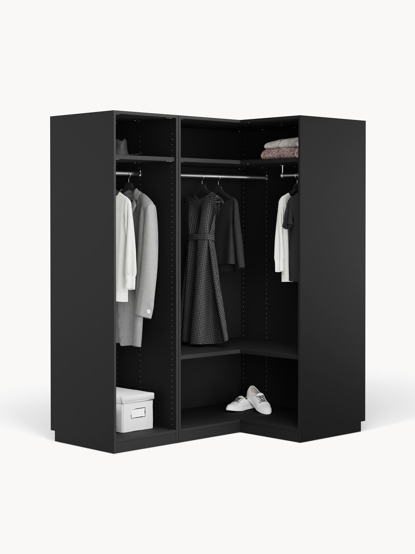 Simoni Modular Corner Wardrobe, 165 cm Wide, in Various Sizes