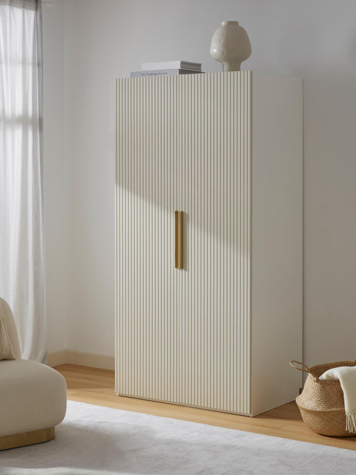 Simoni Modular Hinged-Door Wardrobe, 100 cm Wide, in Various Sizes