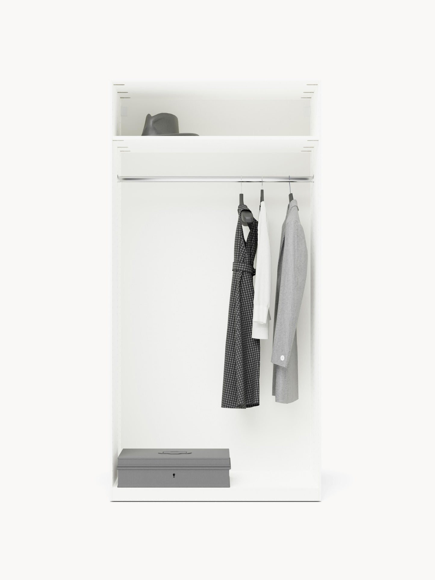 Simoni Modular Hinged-Door Wardrobe, 100 cm Wide, in Various Sizes