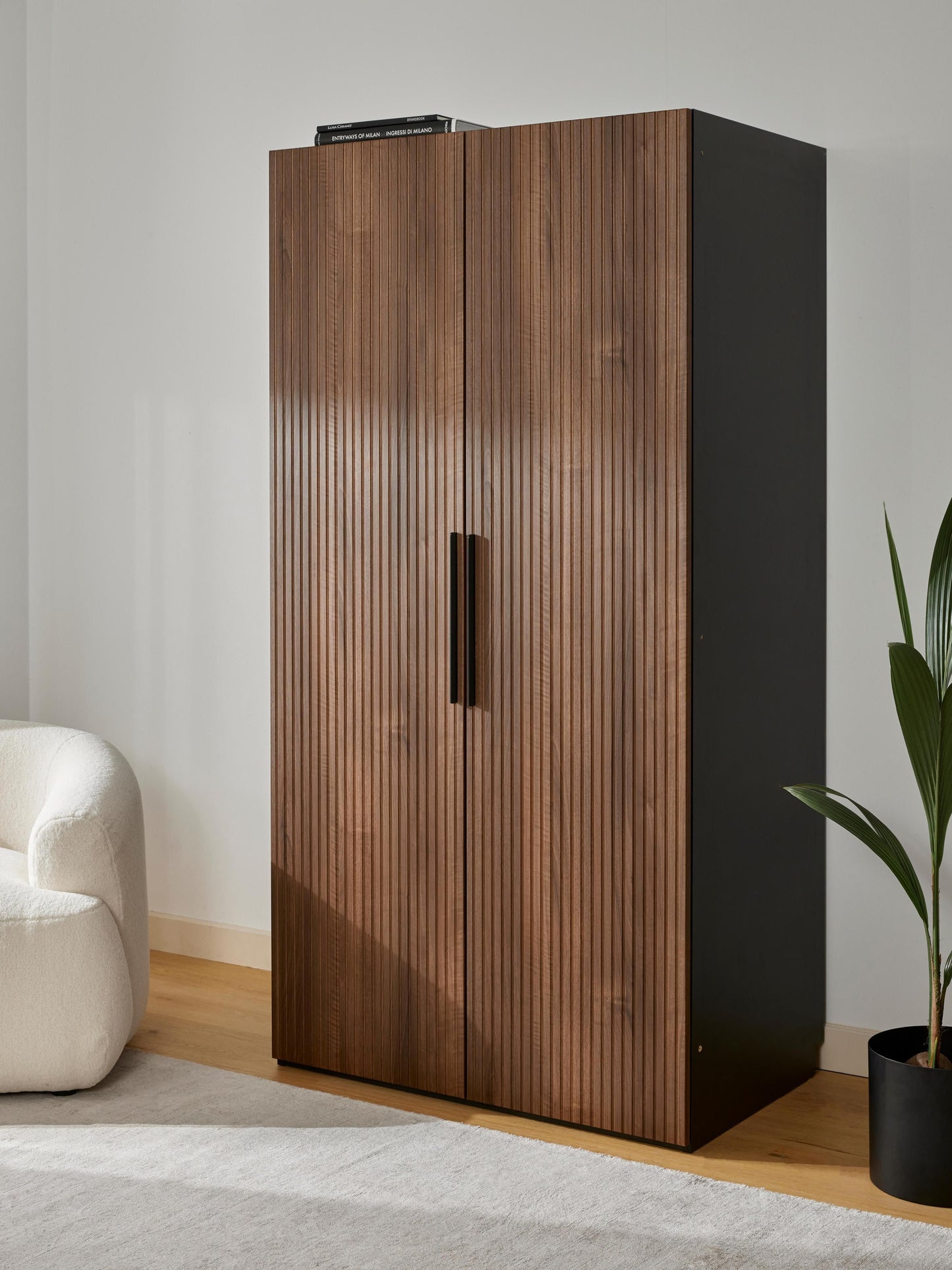 Simoni Modular Hinged-Door Wardrobe, 100 cm Wide, in Various Sizes