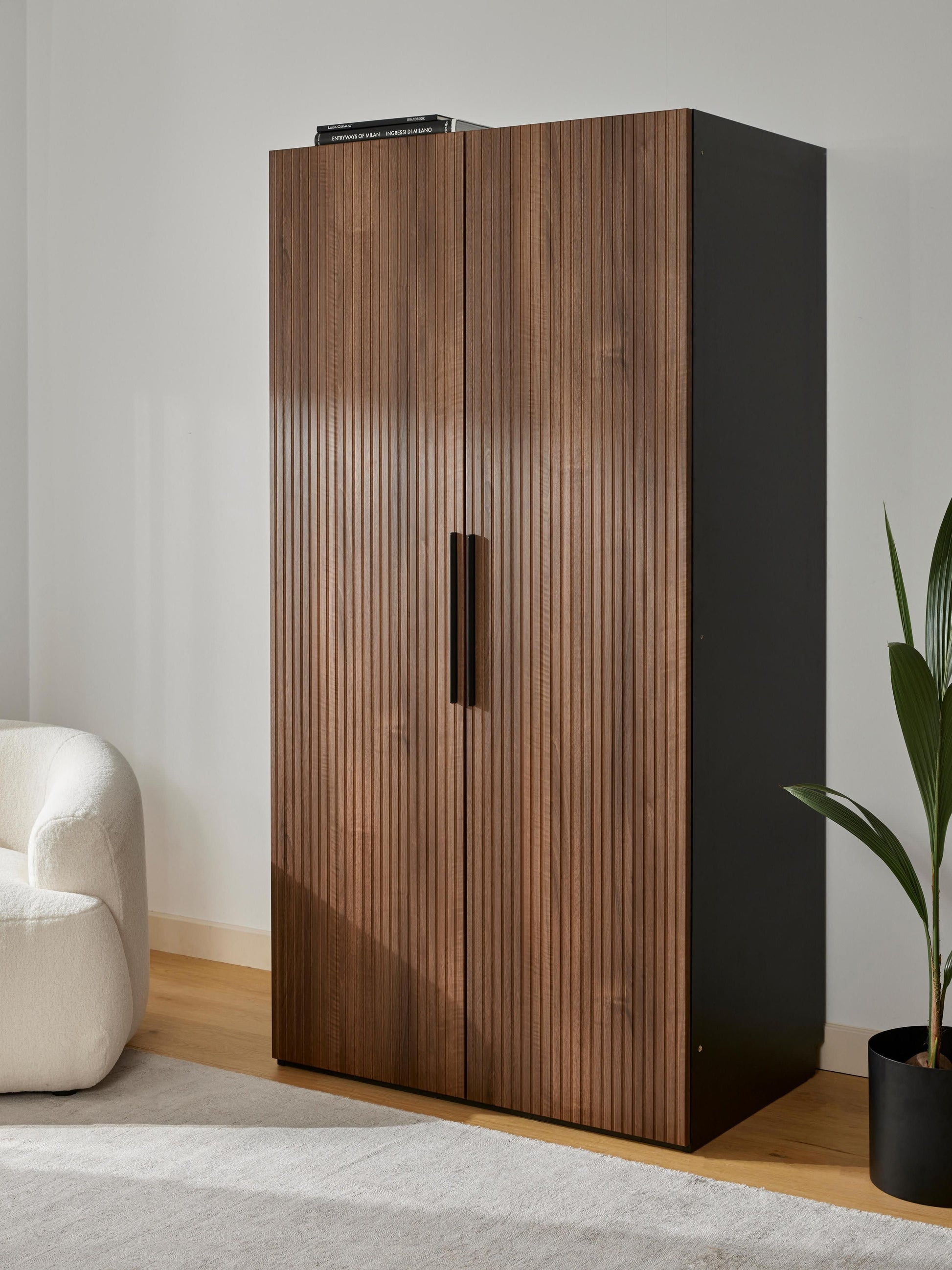 Simoni Modular Hinged-Door Wardrobe, 100 cm Wide, in Various Sizes
