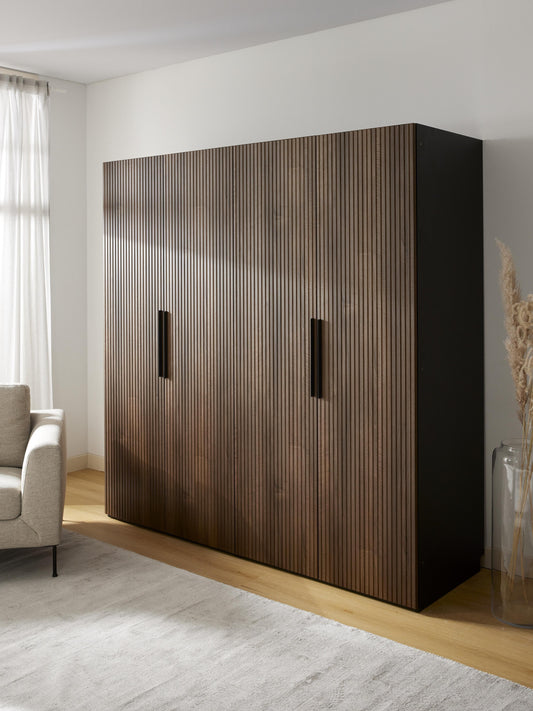 Simoni Modular Hinged-Door Wardrobe, 200 cm Wide, in Various Sizes