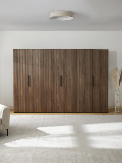 Simoni Modular Hinged-Door Wardrobe, 300 cm Wide, in Various Sizes