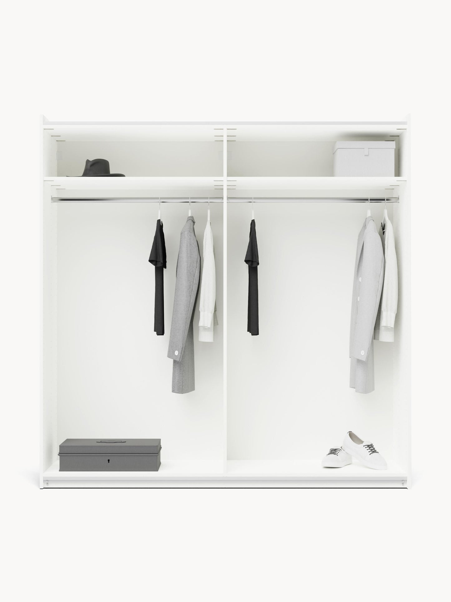 Simoni Modular Sliding-Door Wardrobe, 200 cm Wide, in Various Sizes