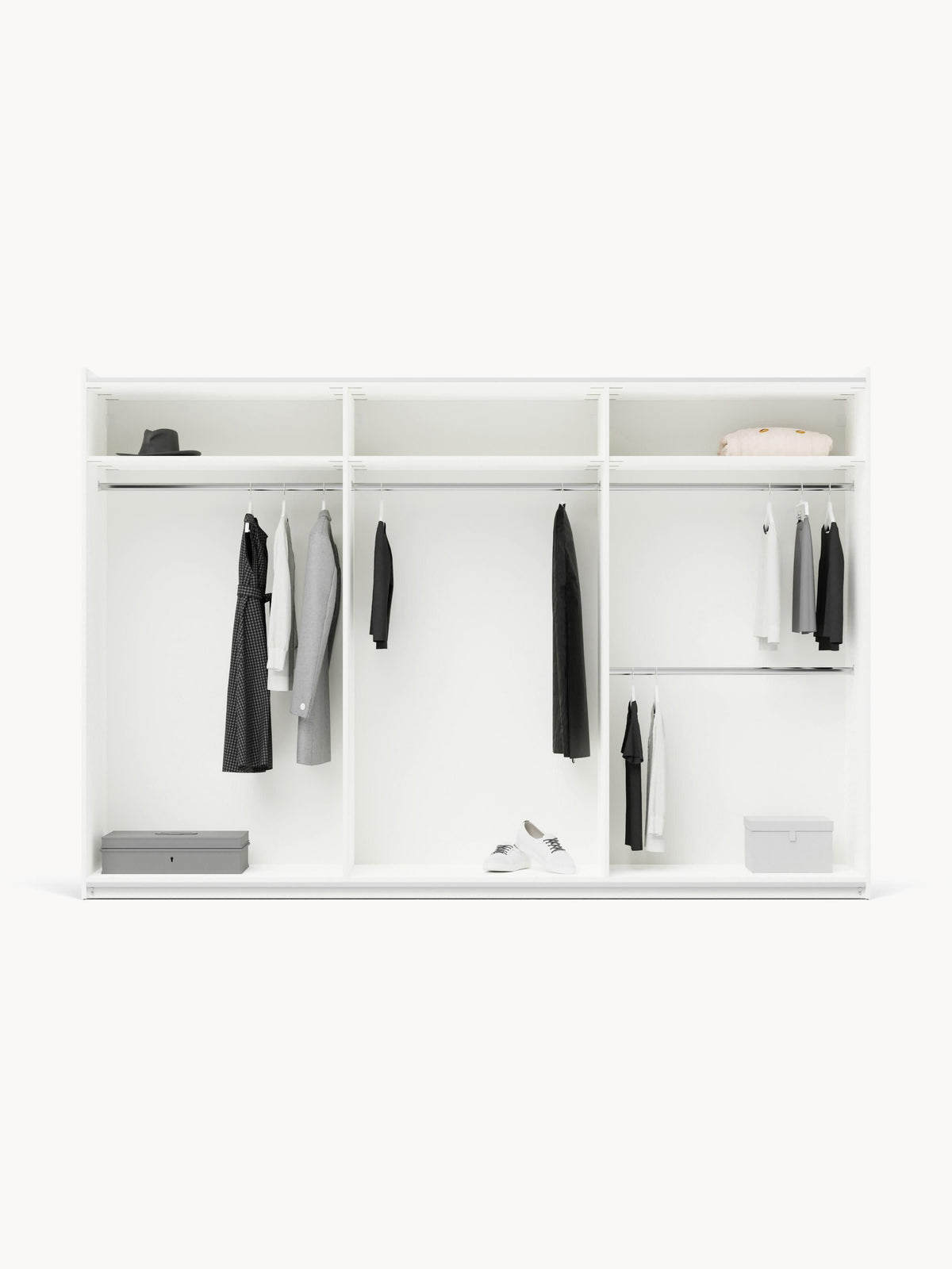 Simoni Modular Sliding-Door Wardrobe, 300 cm Wide, in Various Sizes