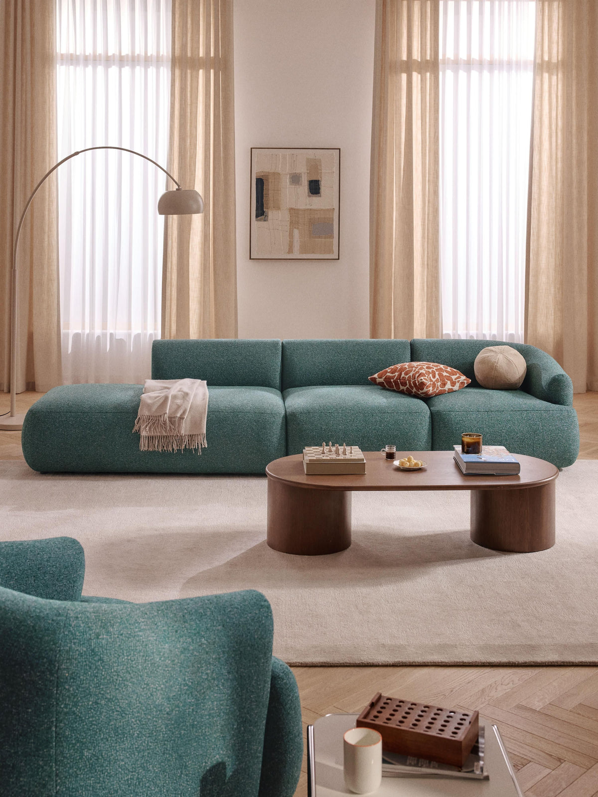 Sofira Bouclé Modular Chaise (2-Seater)