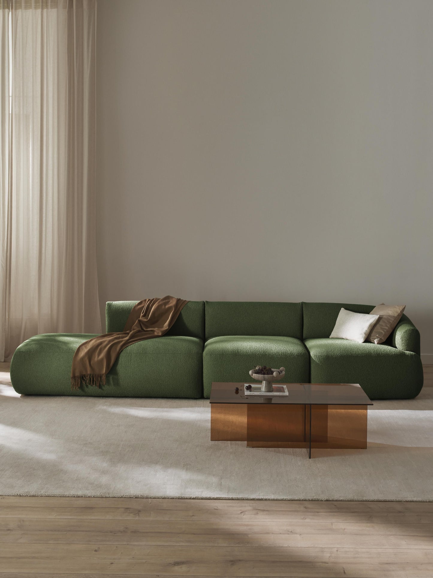 Sofira Bouclé Modular Chaise (2-Seater)