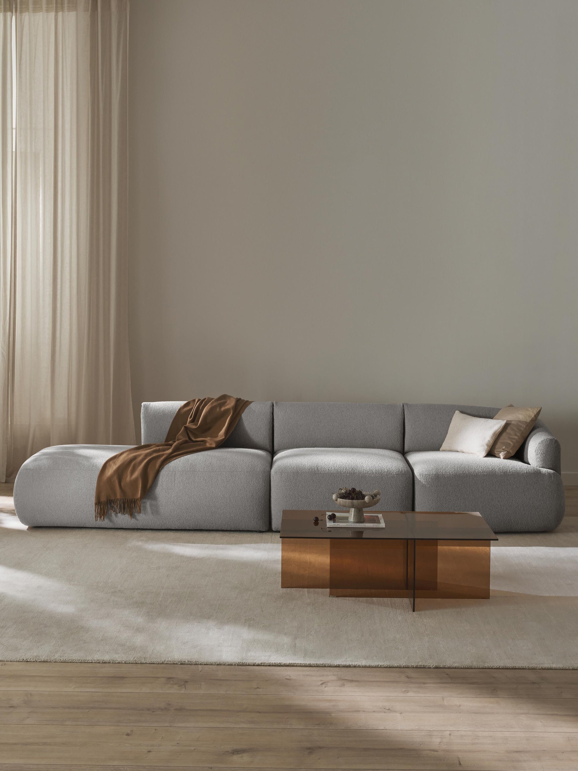 Sofira Bouclé Modular Chaise (2-Seater)