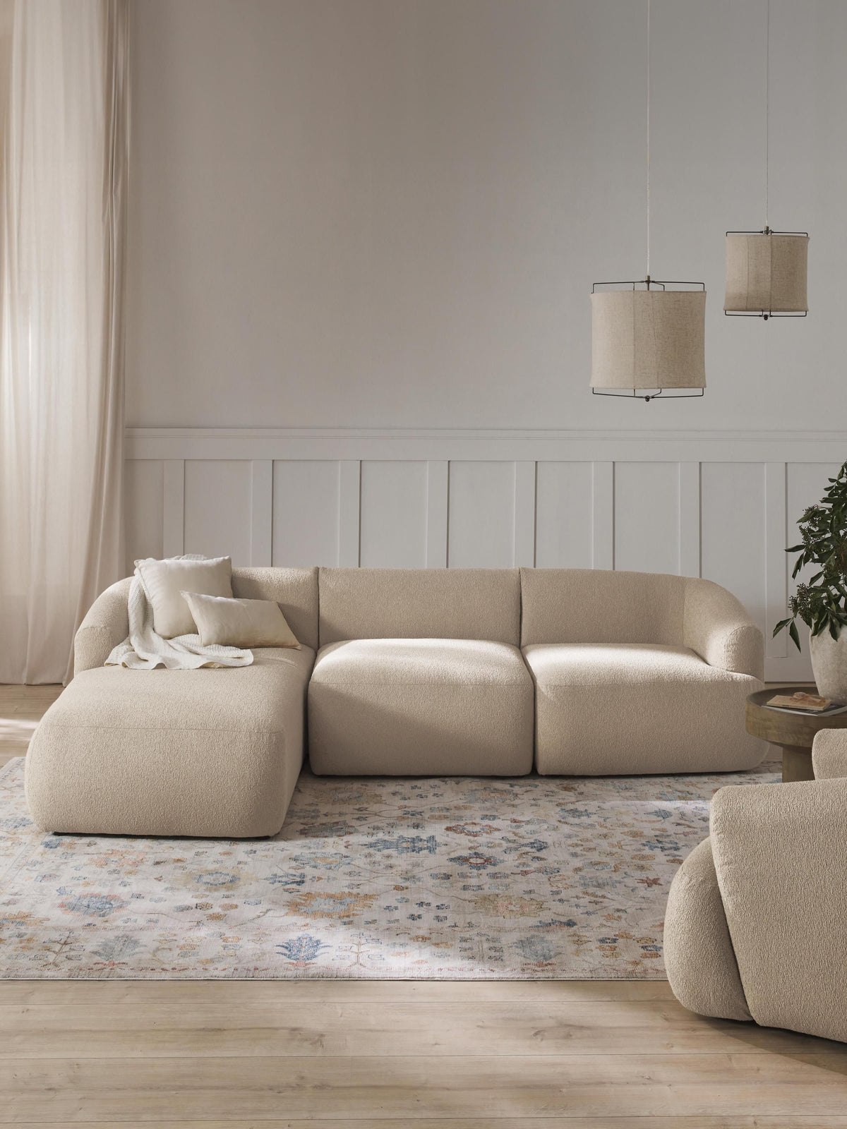 Sofira Bouclé Modular Corner Sofa (3-Seater)