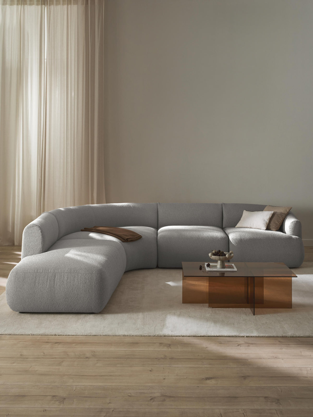 Sofira Bouclé Modular Corner Sofa (4-Seater)