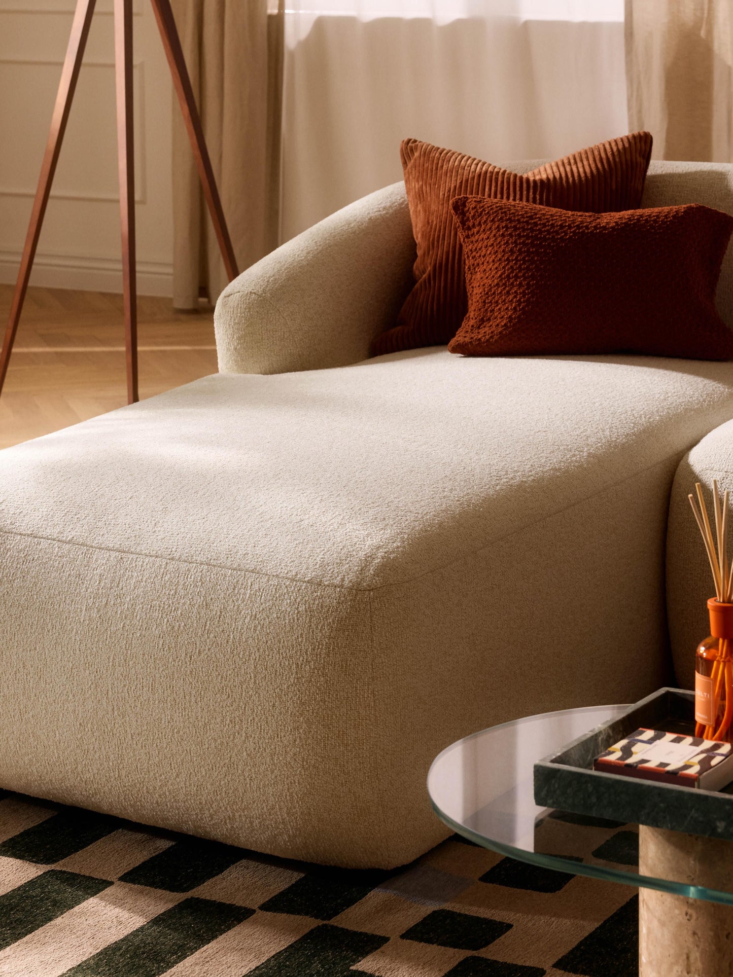 Sofira Chaise Corner Module in Bouclé