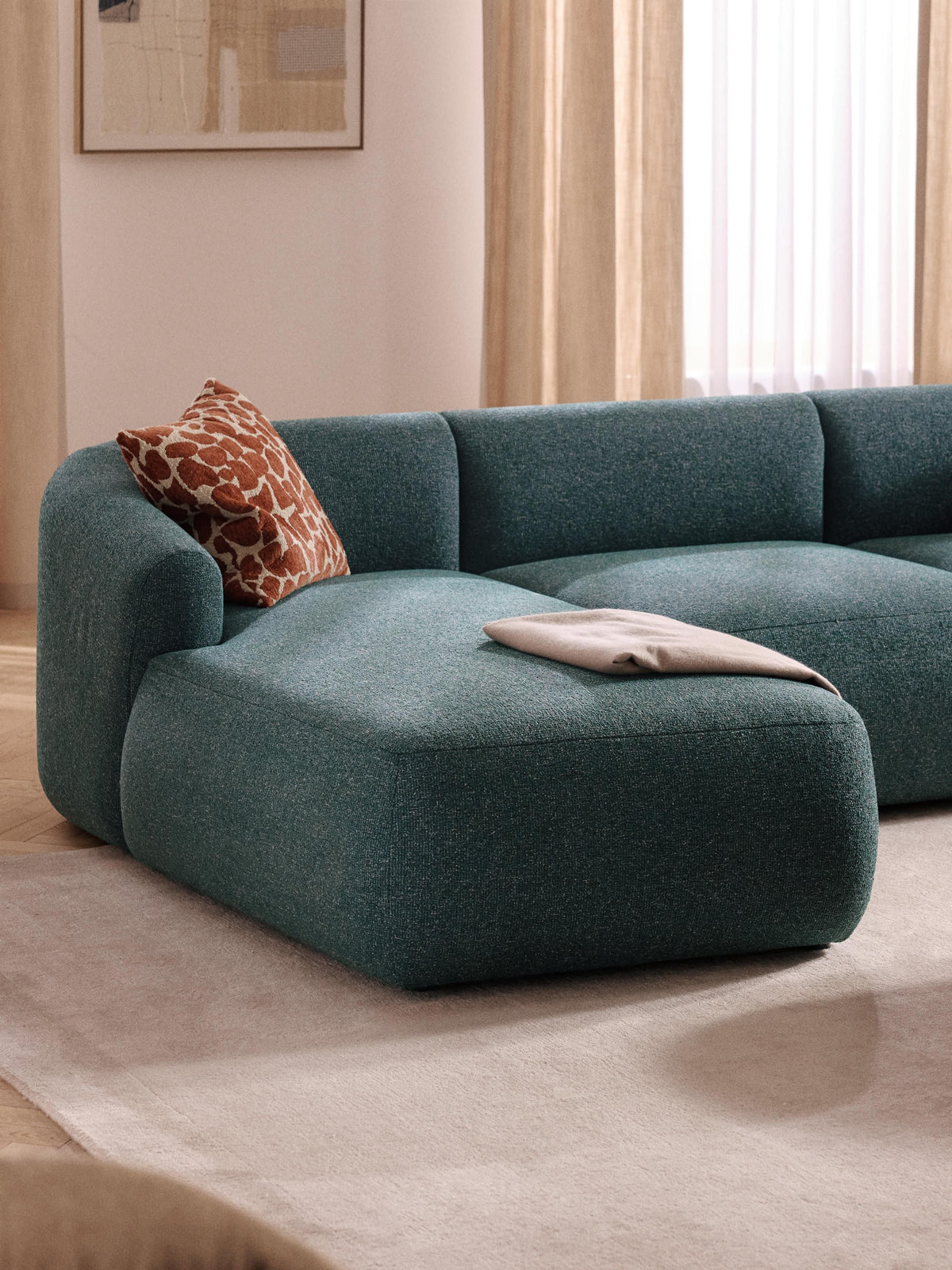Sofira Chaise Corner Module in Bouclé