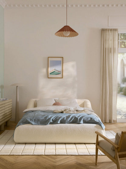 Sofira Upholstered Bed in Teddy