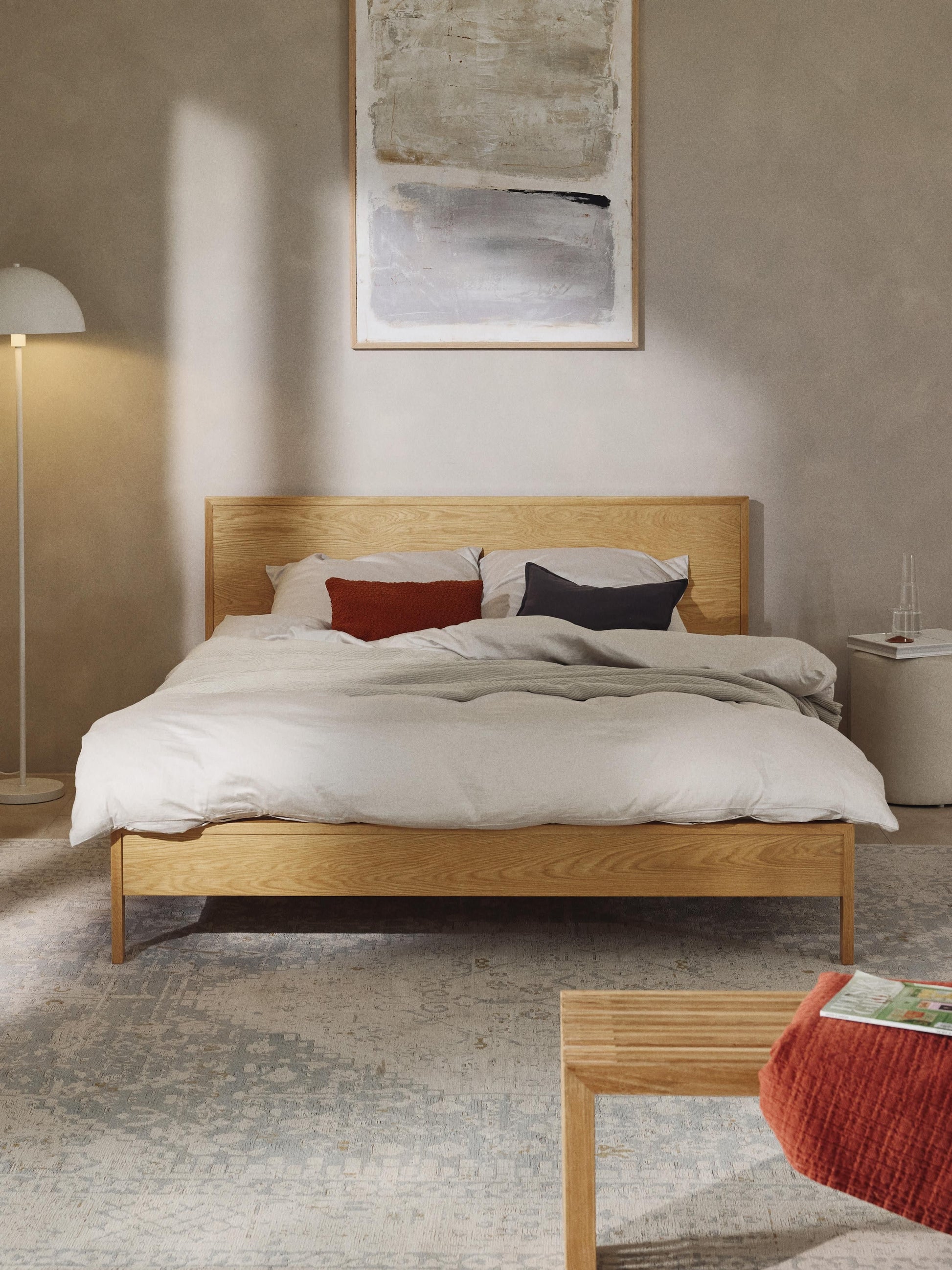 Tamira Wooden Bed with Headboard