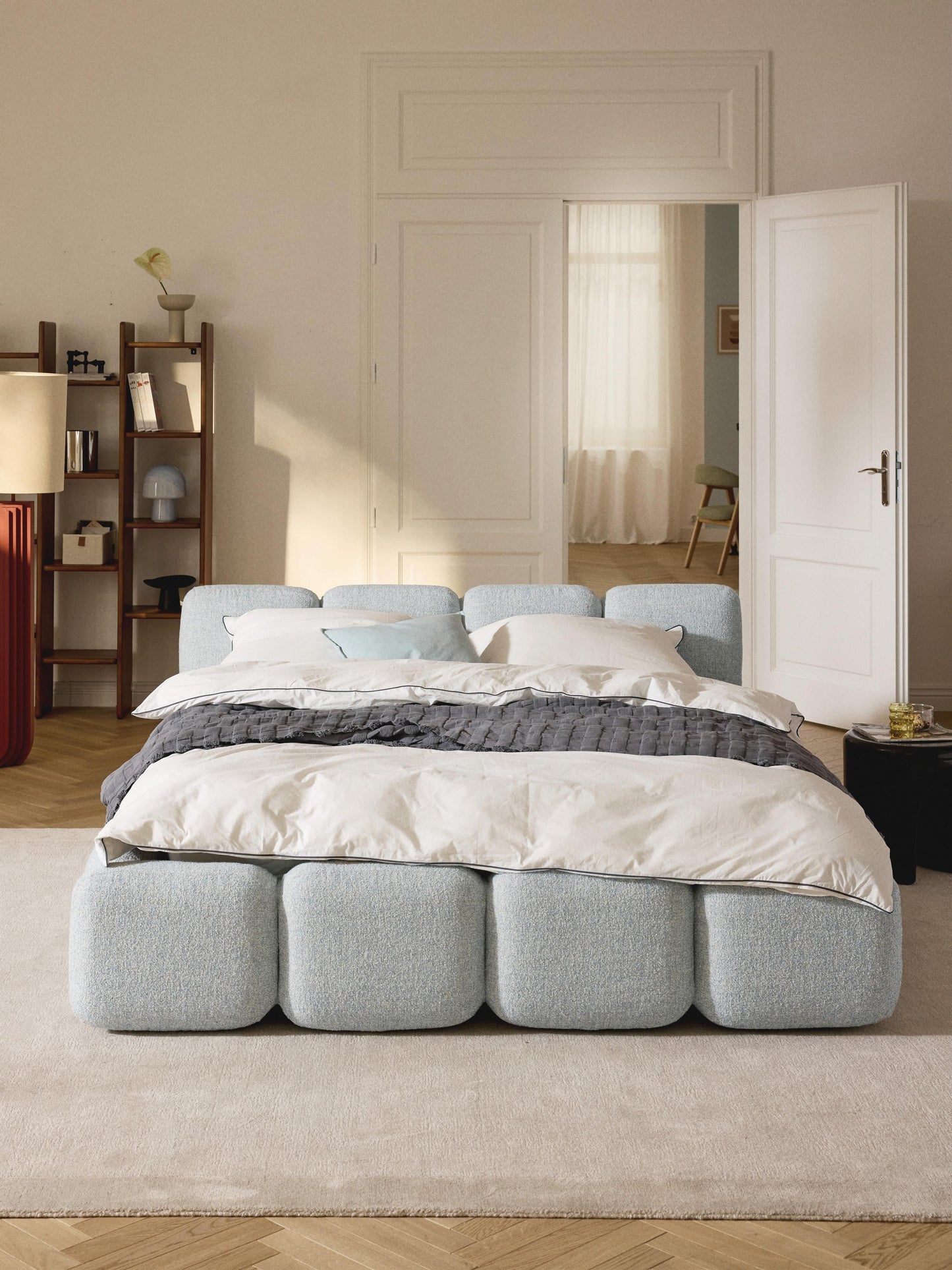 Taylen Upholstered Bed in Bouclé