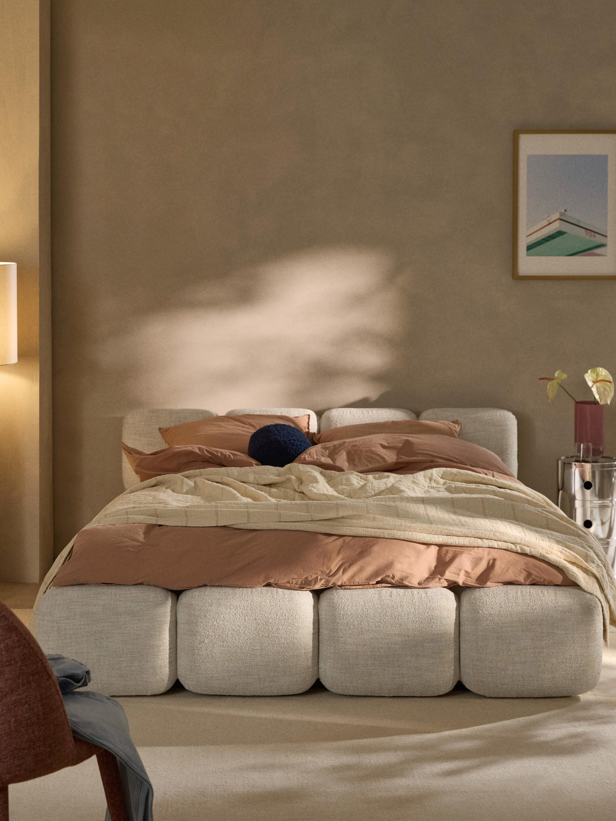 Taylen Upholstered Bed in Bouclé